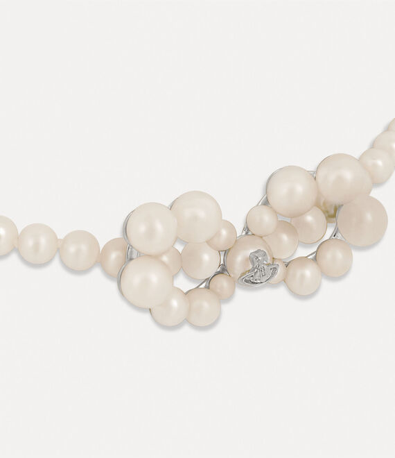 Vivienne Westwood Viviana Choker in PLATINUM/CREAMROSE Pearl